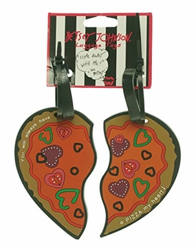 Betsey Johnson HeartShaped Pizza Luggage Tag Set - You Will Always Have A Pizza My Heart!