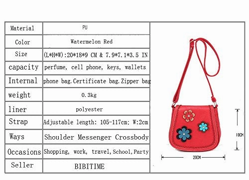 Bibitime 3 Kinds Bilayer Flower Crossbody Bags Messenger Bag Shoulder Bag For School Cross Body Bag