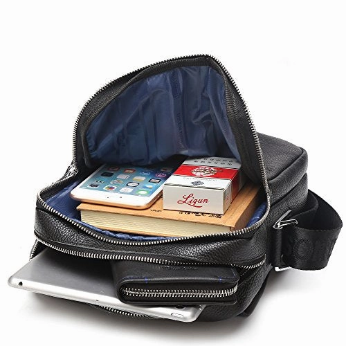 Bison Denim Vintage Genuine Leather Messenger Shoulder Bag Satchel Cross Body Handbag Retro