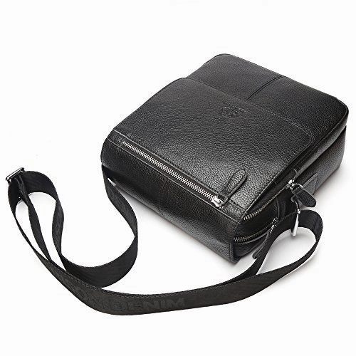 Bison Denim Vintage Genuine Leather Messenger Shoulder Bag Satchel Cross Body Handbag Retro