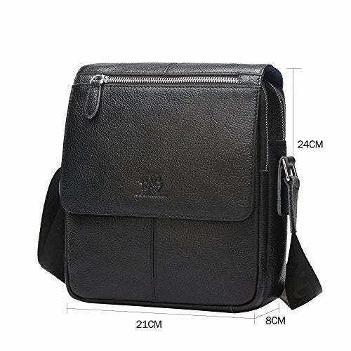 Bison Denim Vintage Genuine Leather Messenger Shoulder Bag Satchel Cross Body Handbag Retro