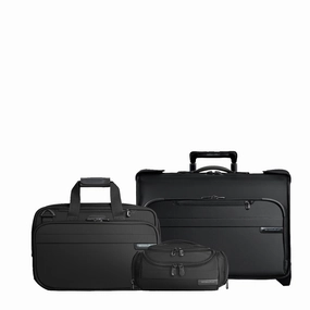 Briggs & Riley Baseline 3-Piece Set: Wheeled Carry-On Garment, Cabin Bag & Toiletry Kit
