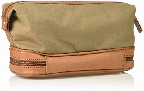 Buxton Men's Expedition Ii Huntington Gear Bottom Zip Canvas Travel Kit, Olive