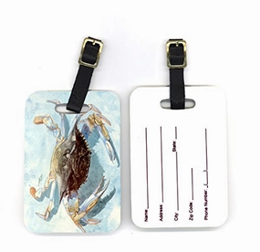 Caroline'S Treasures 8011Bt Pair Of Blue Crab Luggage Tags, Large, Multicolor