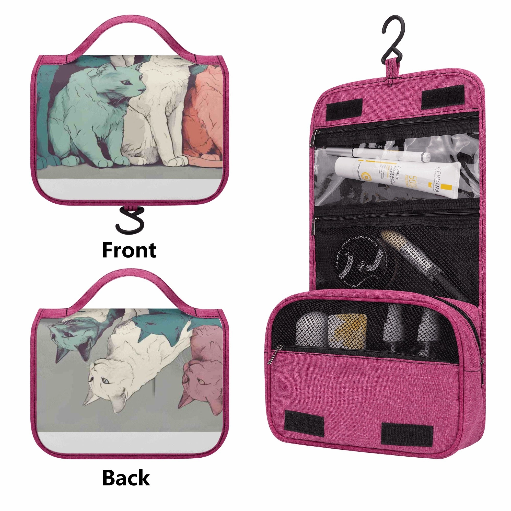 Cat Print  ToiletryCosmetic Travel Bag
