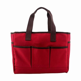 CB Station Organizing Utility Tote With Pockets (Red)