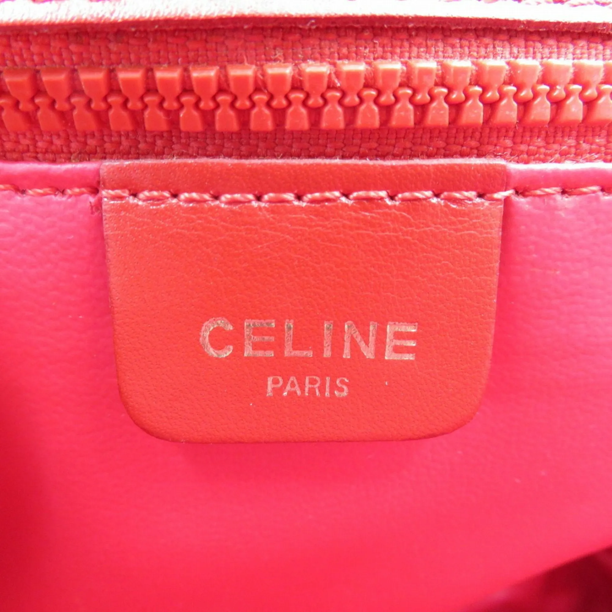 Celine leather red chain shoulder bag