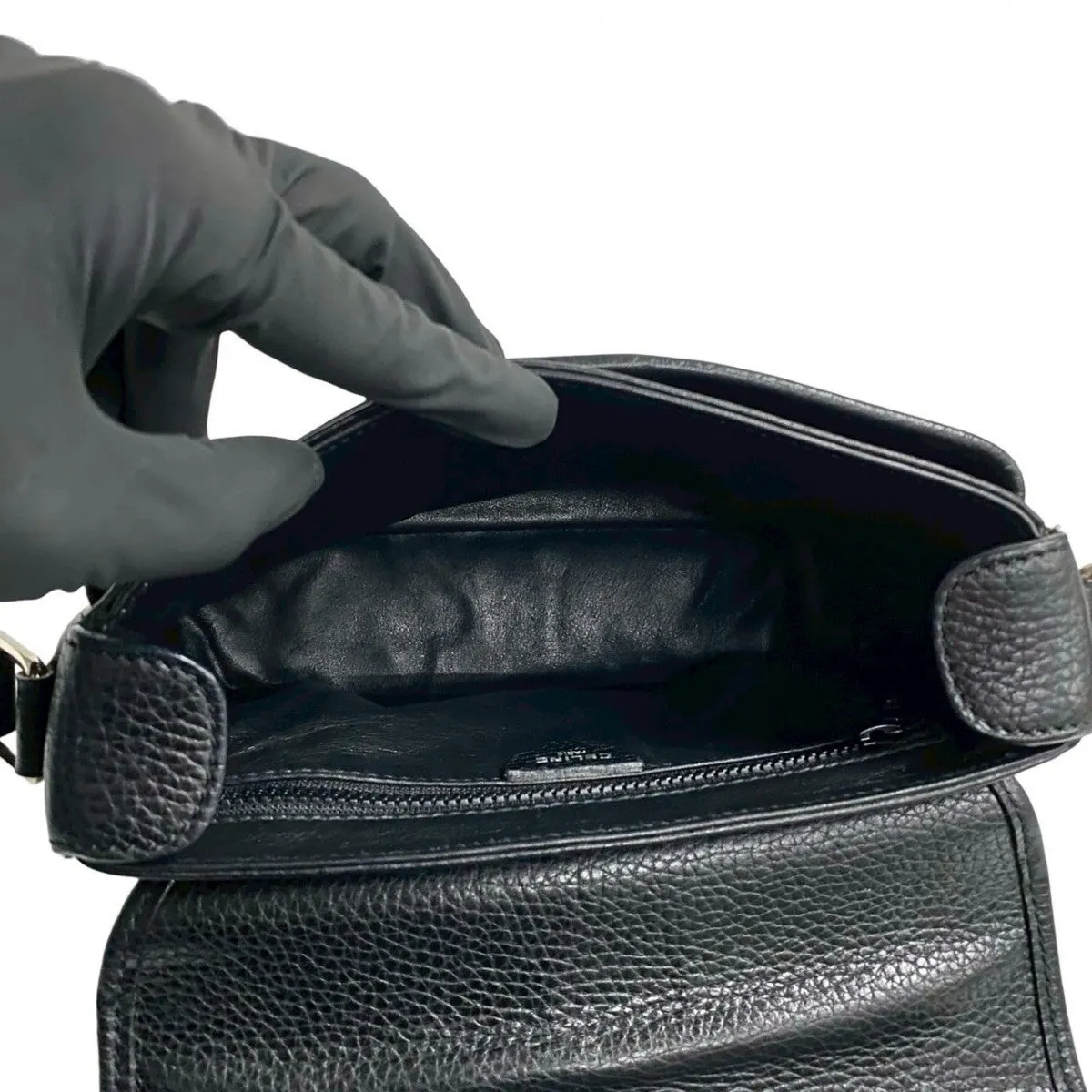CELINE Shoulder Bag leather black
