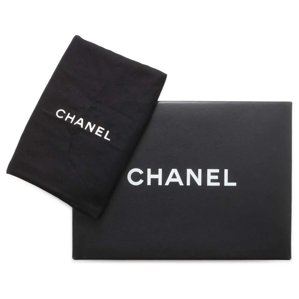 CHANEL CC Logo Wild Stitch Double Chain Shoulder Bag Beige A14687 Calf Leather