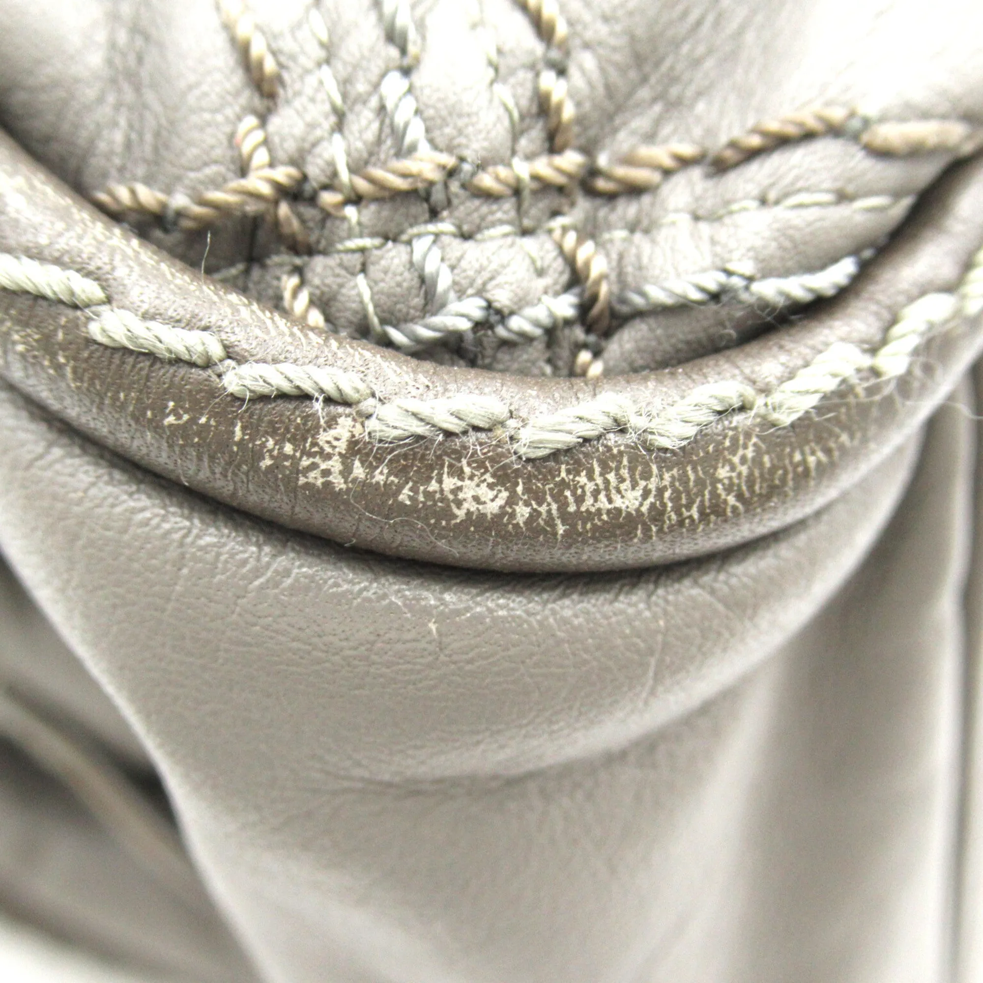 CHANEL ChainShoulder Gray leather