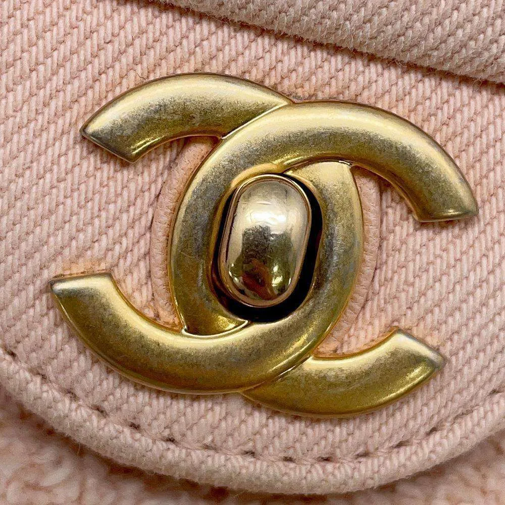 CHANEL COCO Flap ChainShoulder Bag Pink AS1595 Denim
