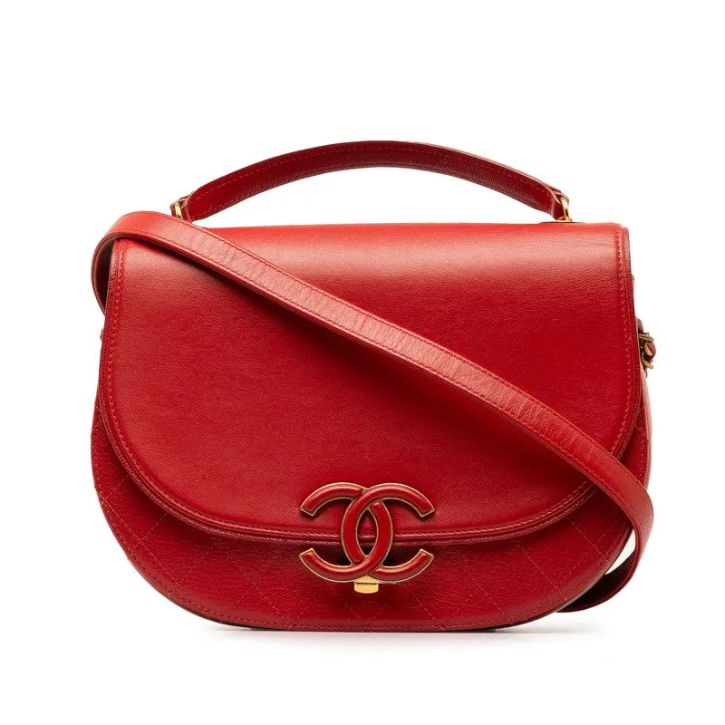 Chanel Coco Handbag Shoulder Bag 2WAY Red Leather  Chanel