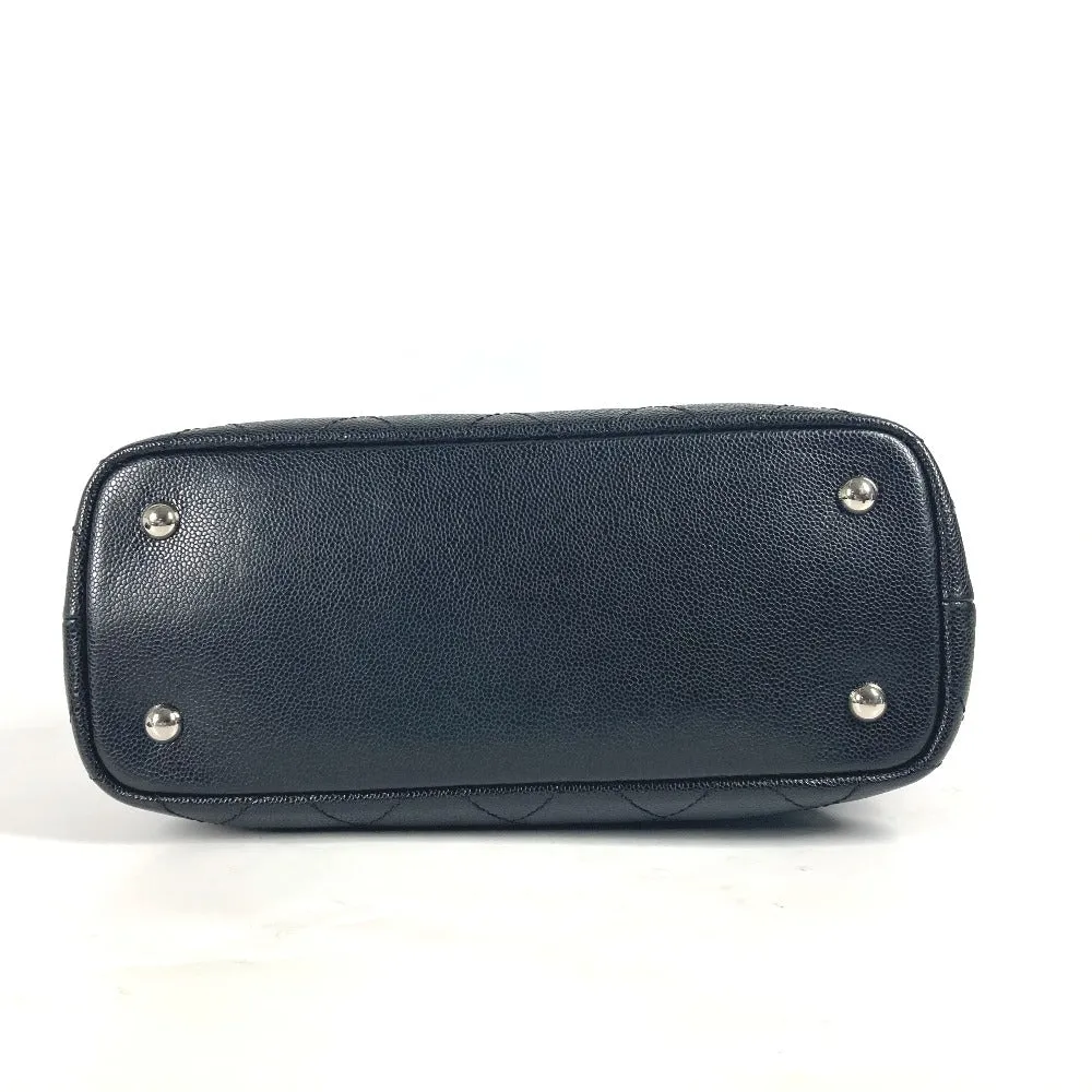 CHANEL Shoulder Bag Caviar skin black quilting CC COCO Mark Women Used
