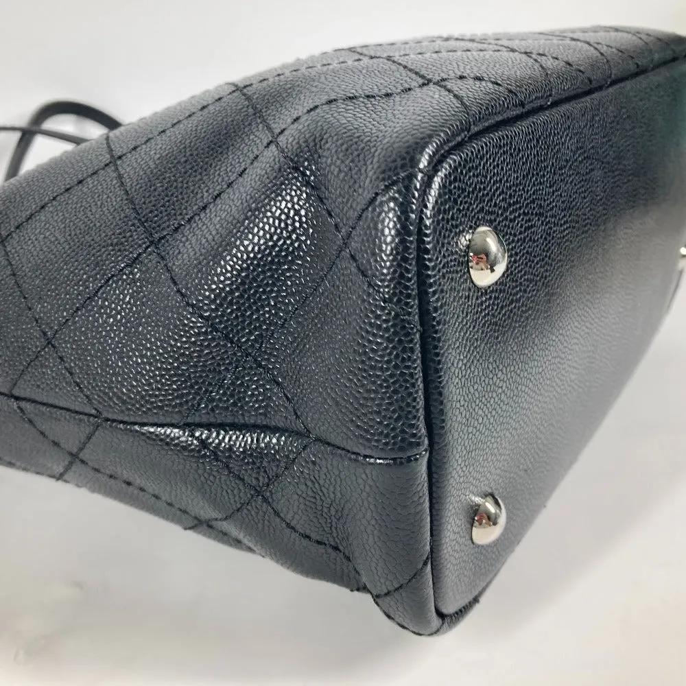 CHANEL Shoulder Bag Caviar skin black quilting CC COCO Mark Women Used