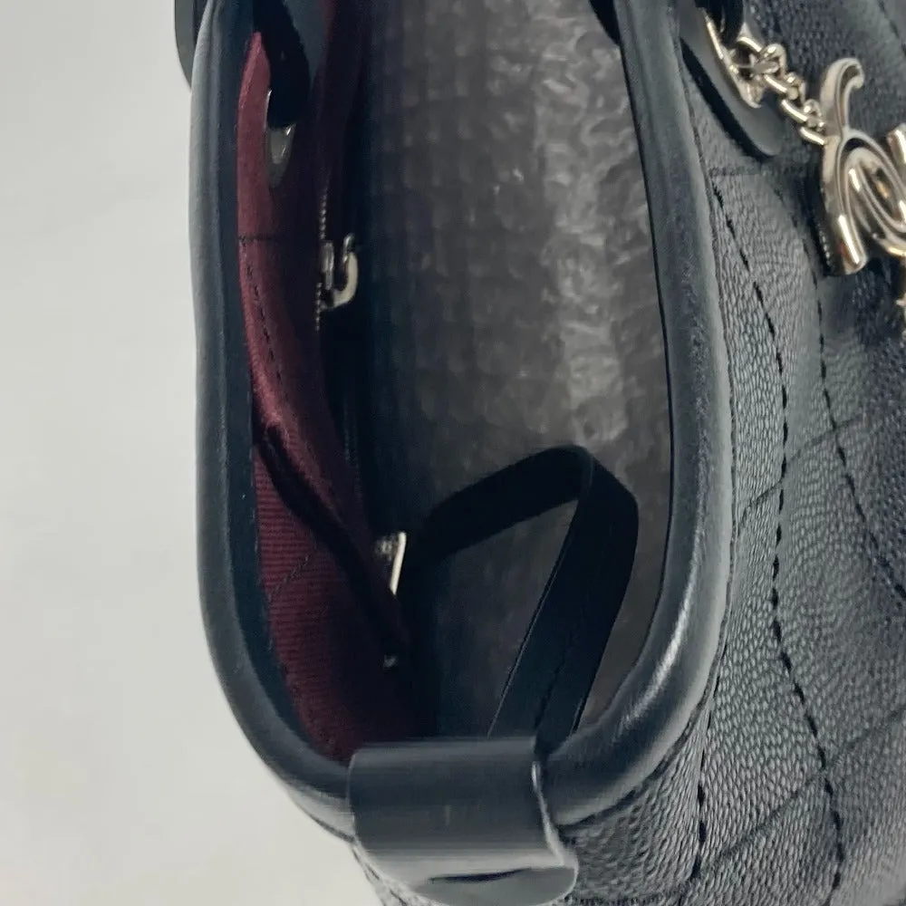 CHANEL Shoulder Bag Caviar skin black quilting CC COCO Mark Women Used