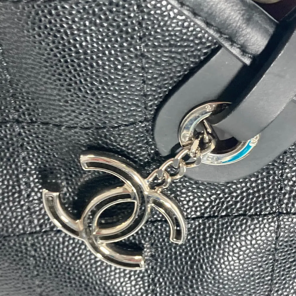 CHANEL Shoulder Bag Caviar skin black quilting CC COCO Mark Women Used