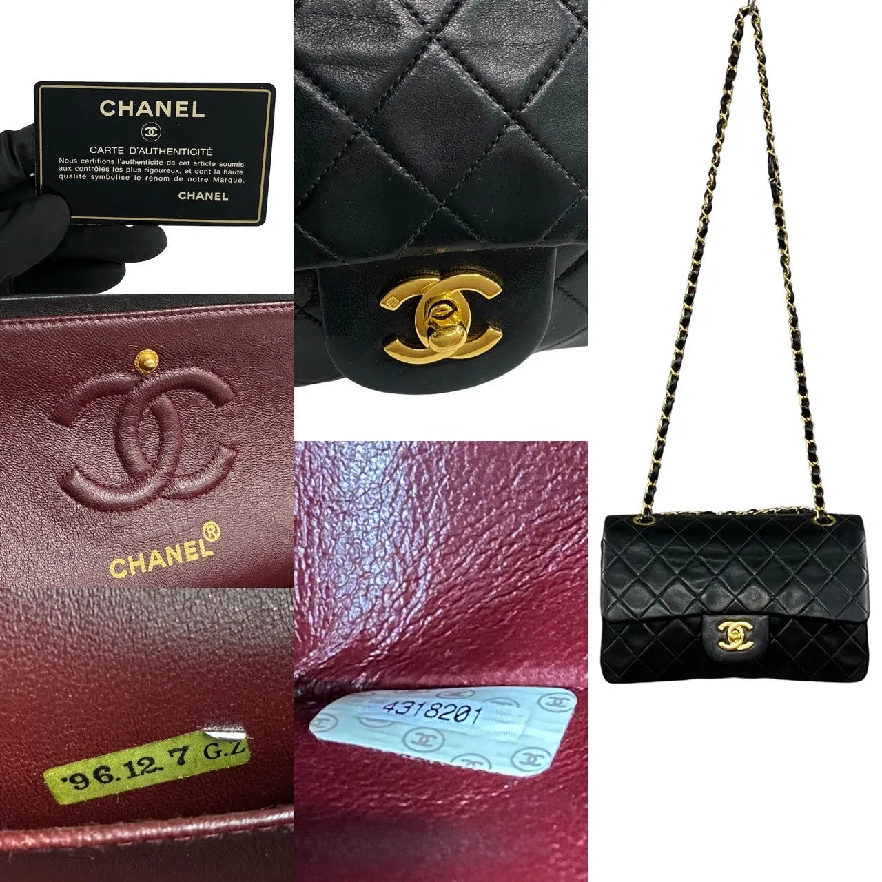 CHANEL Shoulder Bag lambskin black COCO Mark Matelasse Double Flap 23 Women Used