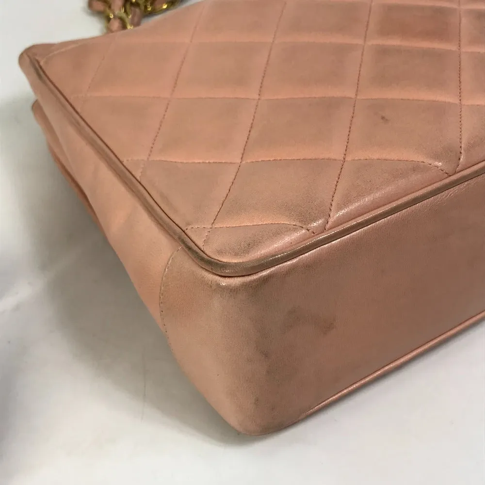 CHANEL Shoulder Bag lambskin pink CC COCO Mark Shoulder Bag Matrasse quilting Women Used