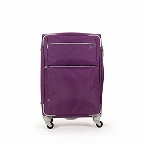 Cloe Checked Medium 24 inch Water-Resistant Luggage with 360-spinner wheels in Purple Color