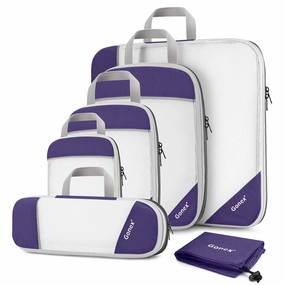 Compression Packing Cubes Mesh Organizers L M S XS Slim Laundry Bag Purple