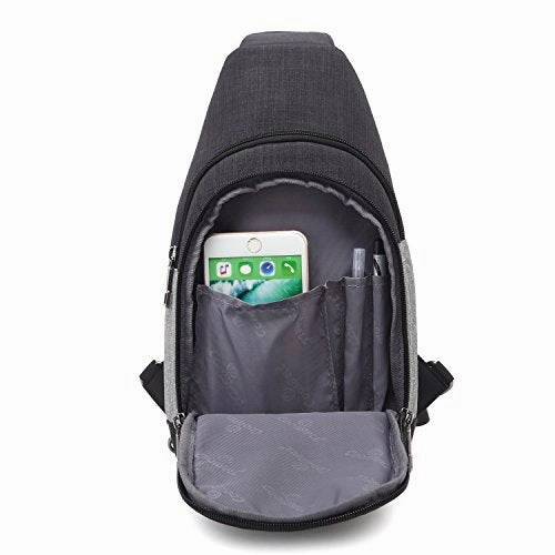 Coolbell Casual Bag Daypack Crossbody Bag Sling Bag With Adjustable Strap (Black)