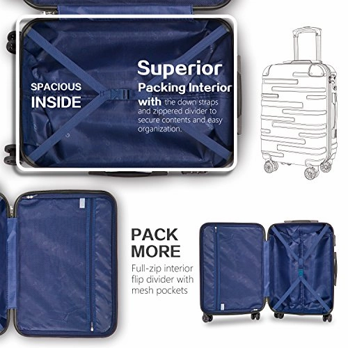 Coolife Luggage Expandable Suitcase 3 Piece Set with TSA Lock Spinner 20in24in28in (red)