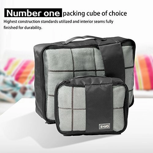 Coolife Packing Cubes Travel Organizers with Laundry Bag 7 Set Hanging Toiletry Bag Portable