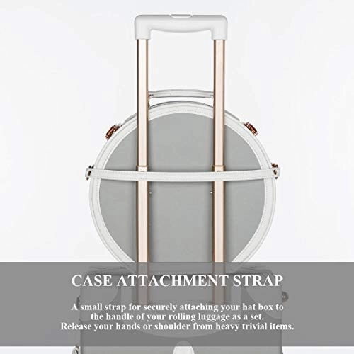 COTRUNKAGE Small Round Hat Box Carry On Luggage Bag (Small, Light Grey)