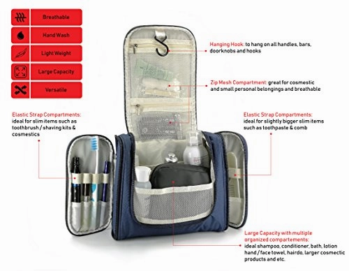 CPDEALS Hangable Basic Toiletry Bag - Compact Big Hanging Toiletry Bag Organizer For Mens Women