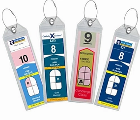 Cruise Luggage Tag Holder Zip Seal & Steel - Royal Caribbean & Celebrity Cruise (Clear - 8 Pack)