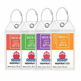 Cruise Luggage Tags - Large Tag Holders for your Cruise Ship Luggage eTags [2019 & 2020] Clear,