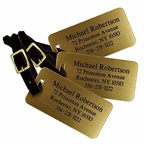 Custom Luggage Tag - Custom Engraved Brass Luggage Tag - Personalized Luggage Tag - Perfect Gift