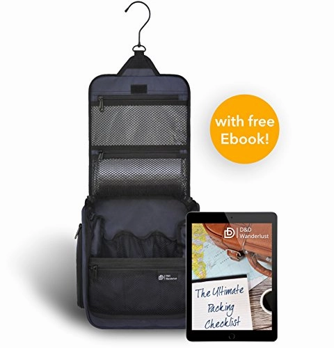 D&D Hanging Toiletry Bag  Designer Travel Organizer For Makeup And Toiletries For Men And Women
