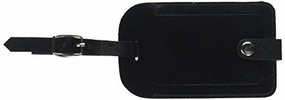 Dacasso Crocodile Embossed Leather Luggage Tag, Black (A2498)