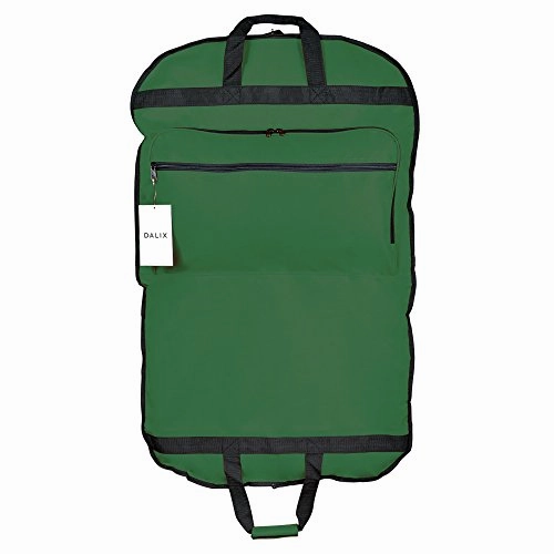 DALIX 39" Garment Bag Cover for Suits and Dresses Clothing Foldable w Pockets (Dark Green)