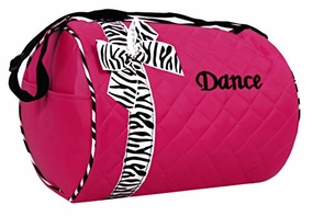 Dance Bag - Quilted Zebra Duffle In Hot Pink