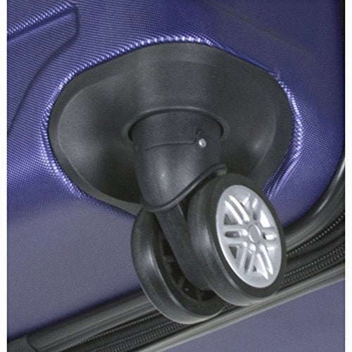 Dejuno Logan 3-Piece Hardside Spinner Combination Lock Luggage Set, Navy