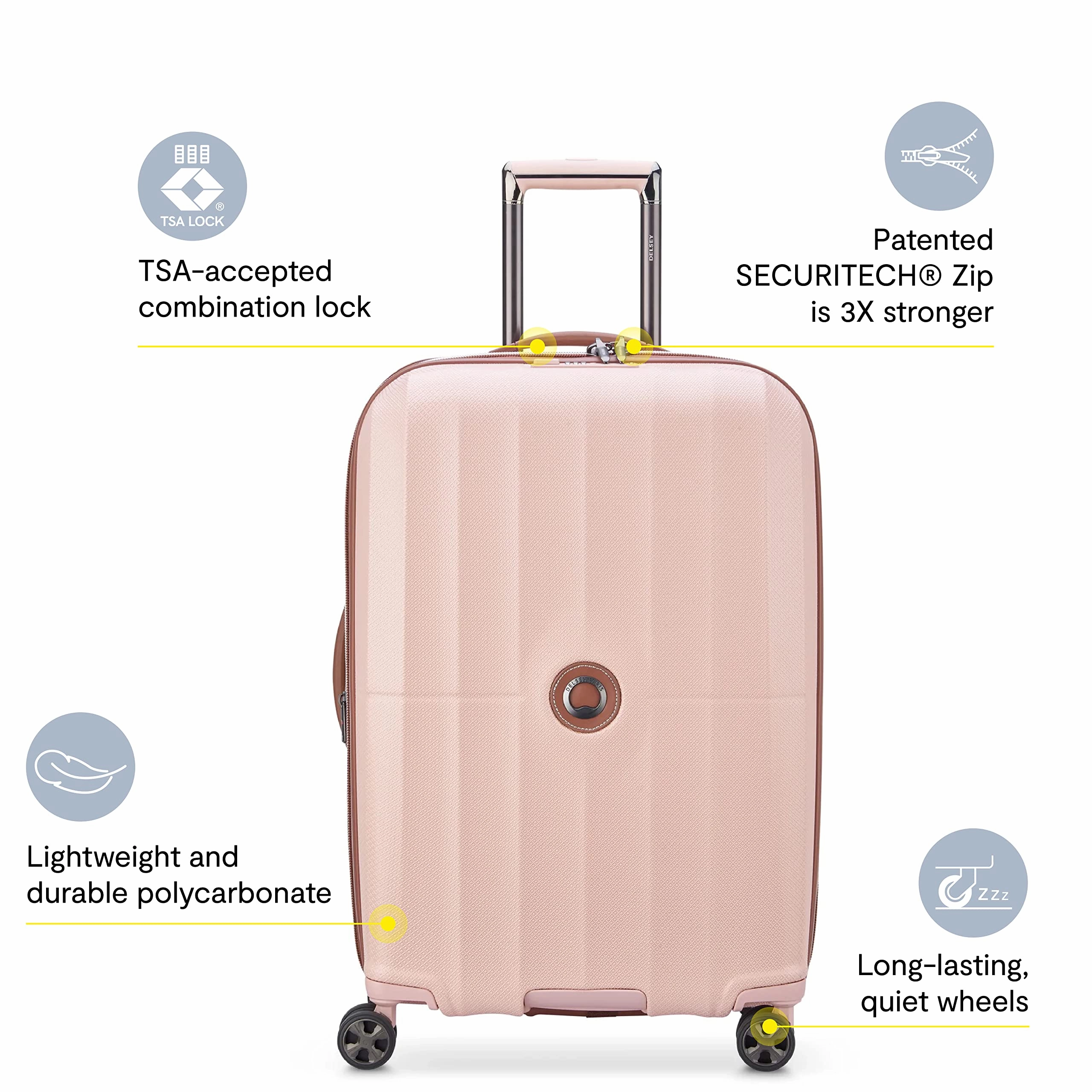 DELSEY Paris Carrousel Hardside Expandable Medium Check In Luggage with Spinner Wheels