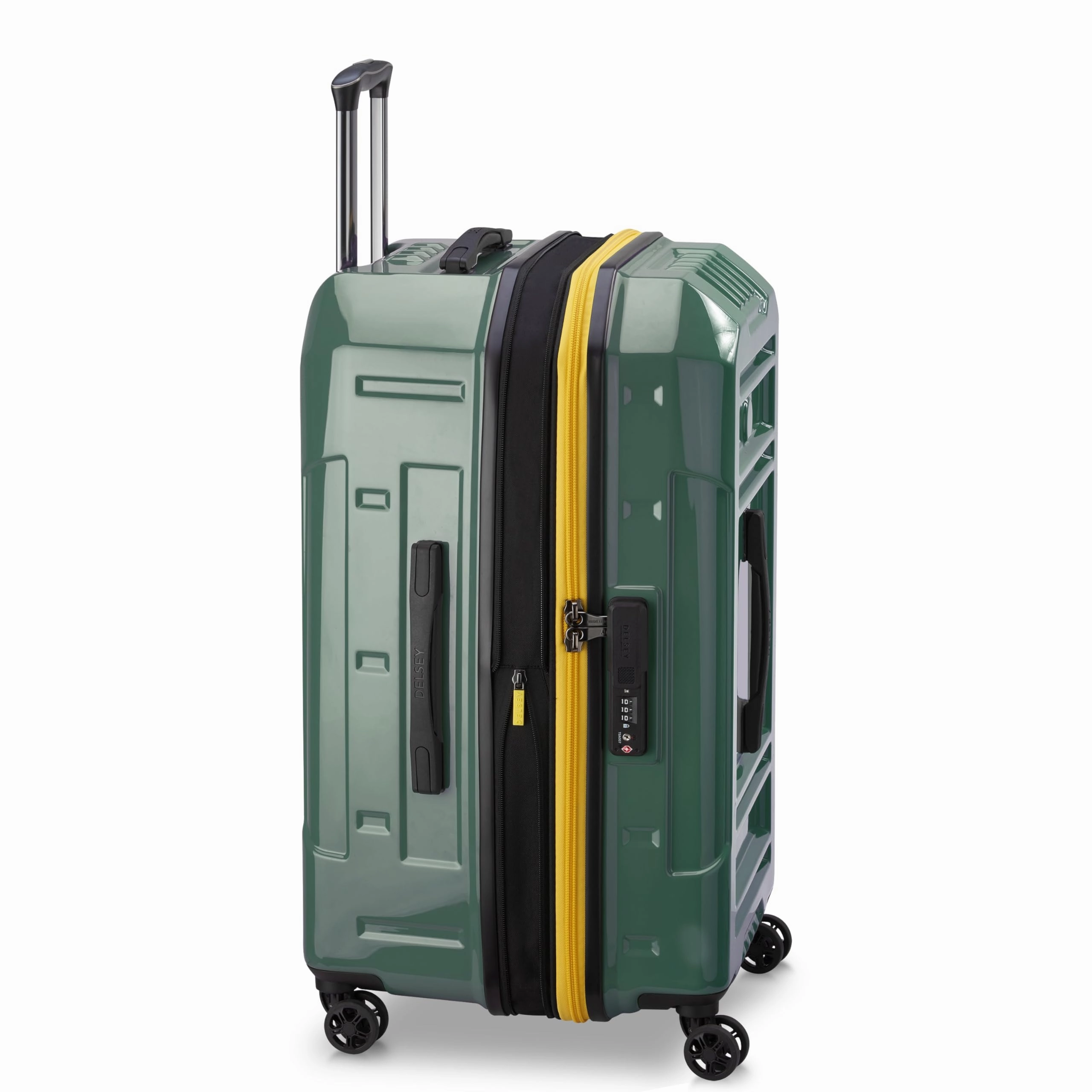 DELSEY Paris Rempart Hardside Expandable Luggage Trunk with Spinner Wheels (Checked Medium Trunk 26 Inch)