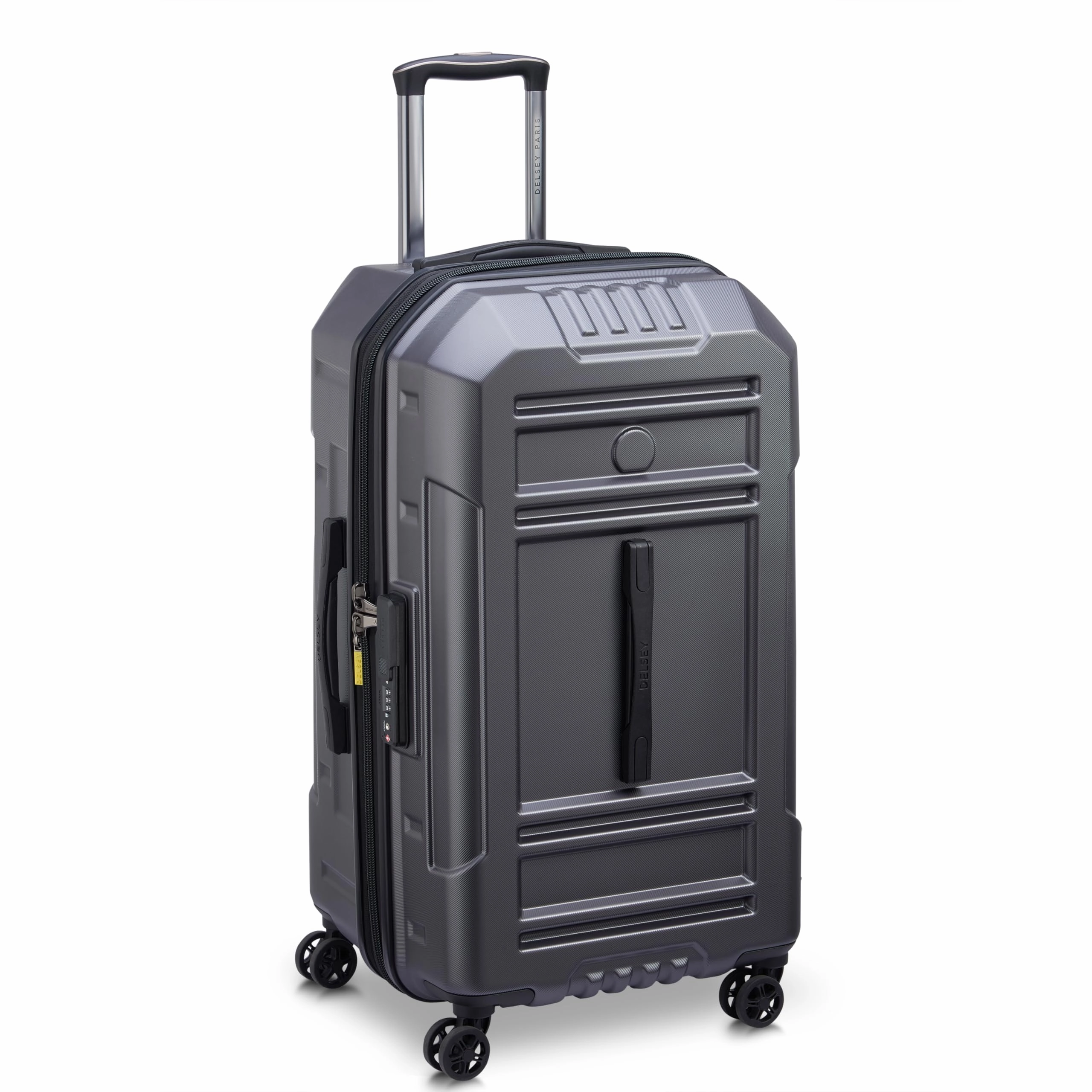 DELSEY Paris Rempart Hardside Expandable Luggage Trunk with Spinner Wheels (Checked Medium Trunk 26 Inch)
