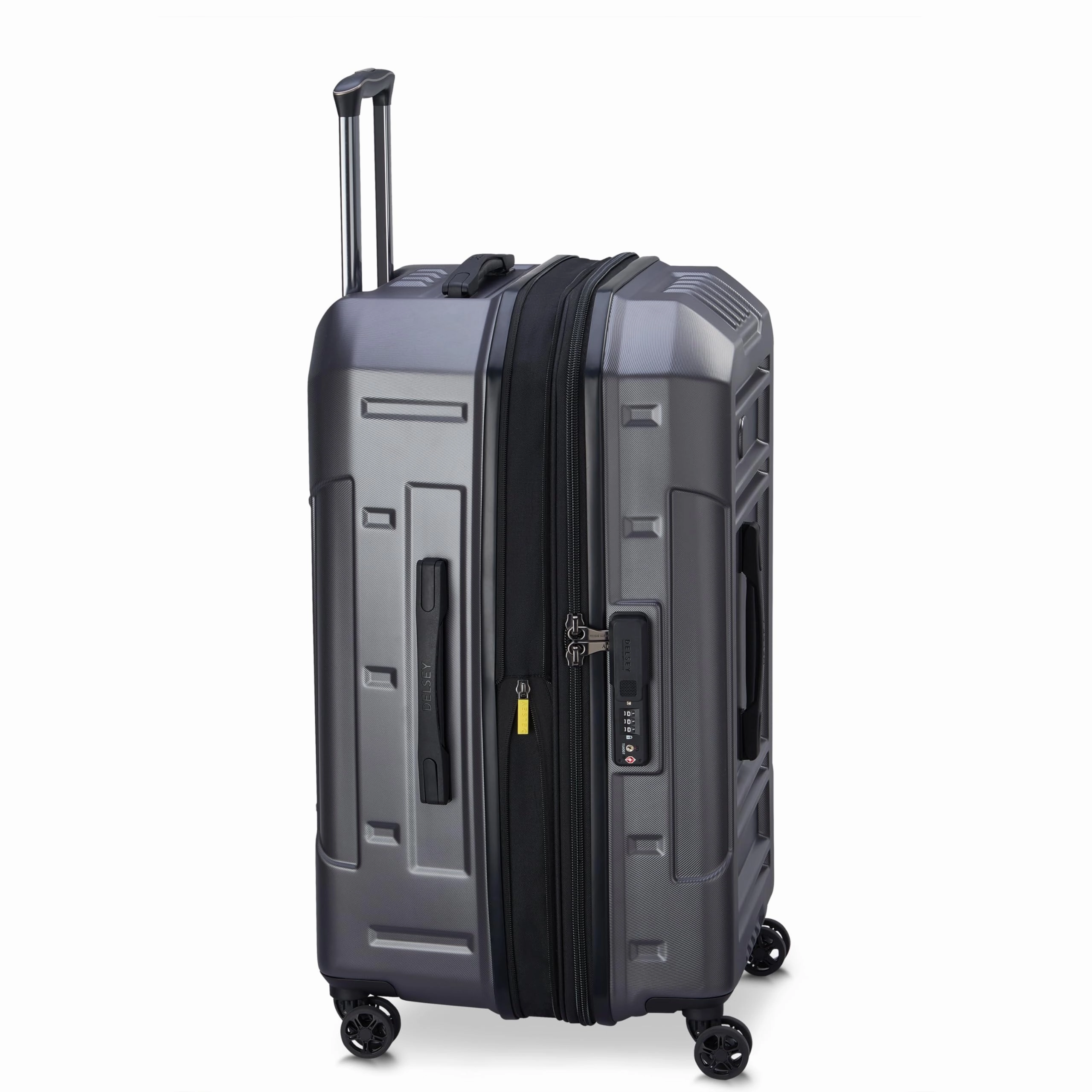 DELSEY Paris Rempart Hardside Expandable Luggage Trunk with Spinner Wheels (Checked Medium Trunk 26 Inch)