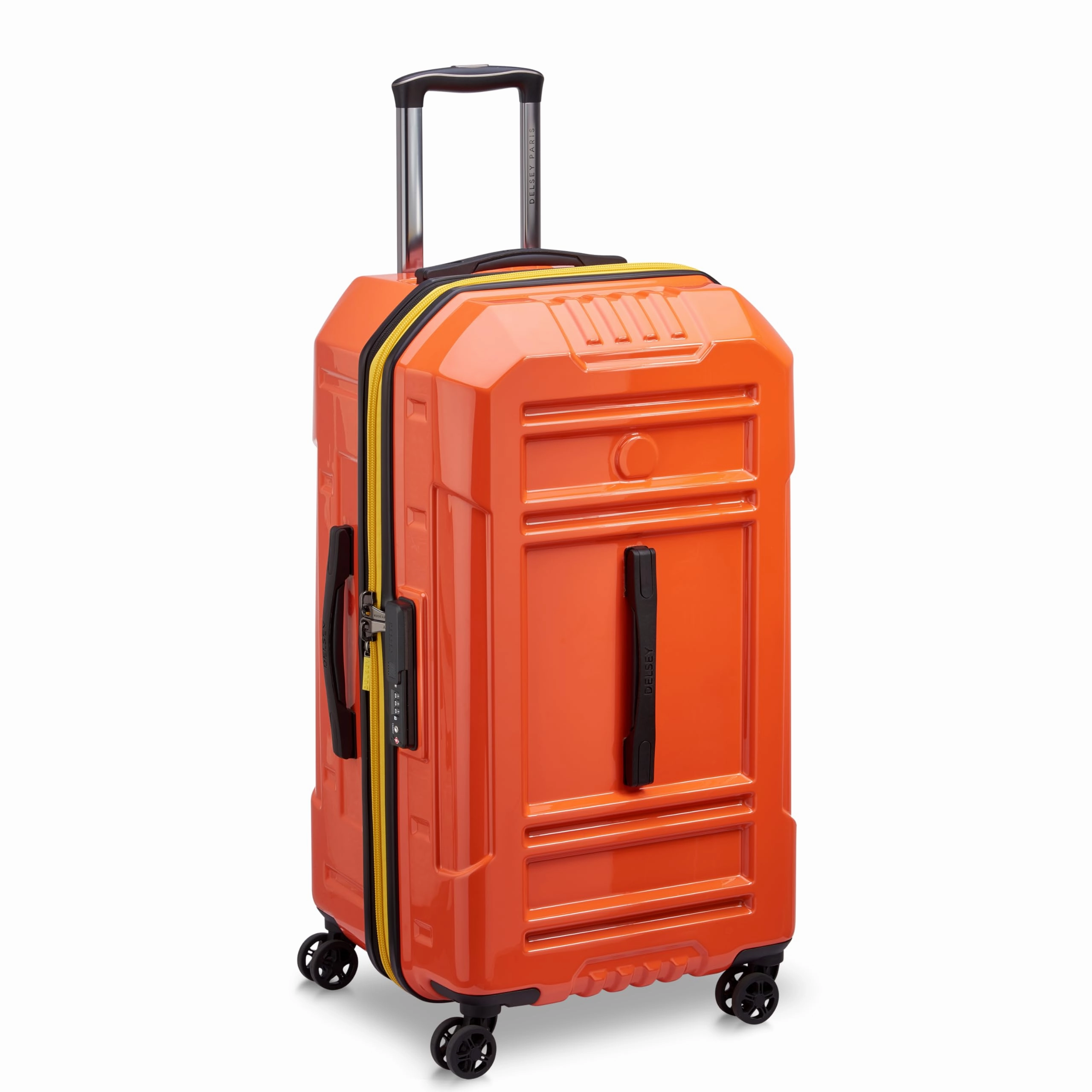 DELSEY Paris Rempart Hardside Expandable Luggage Trunk with Spinner Wheels (Checked Medium Trunk 26 Inch)