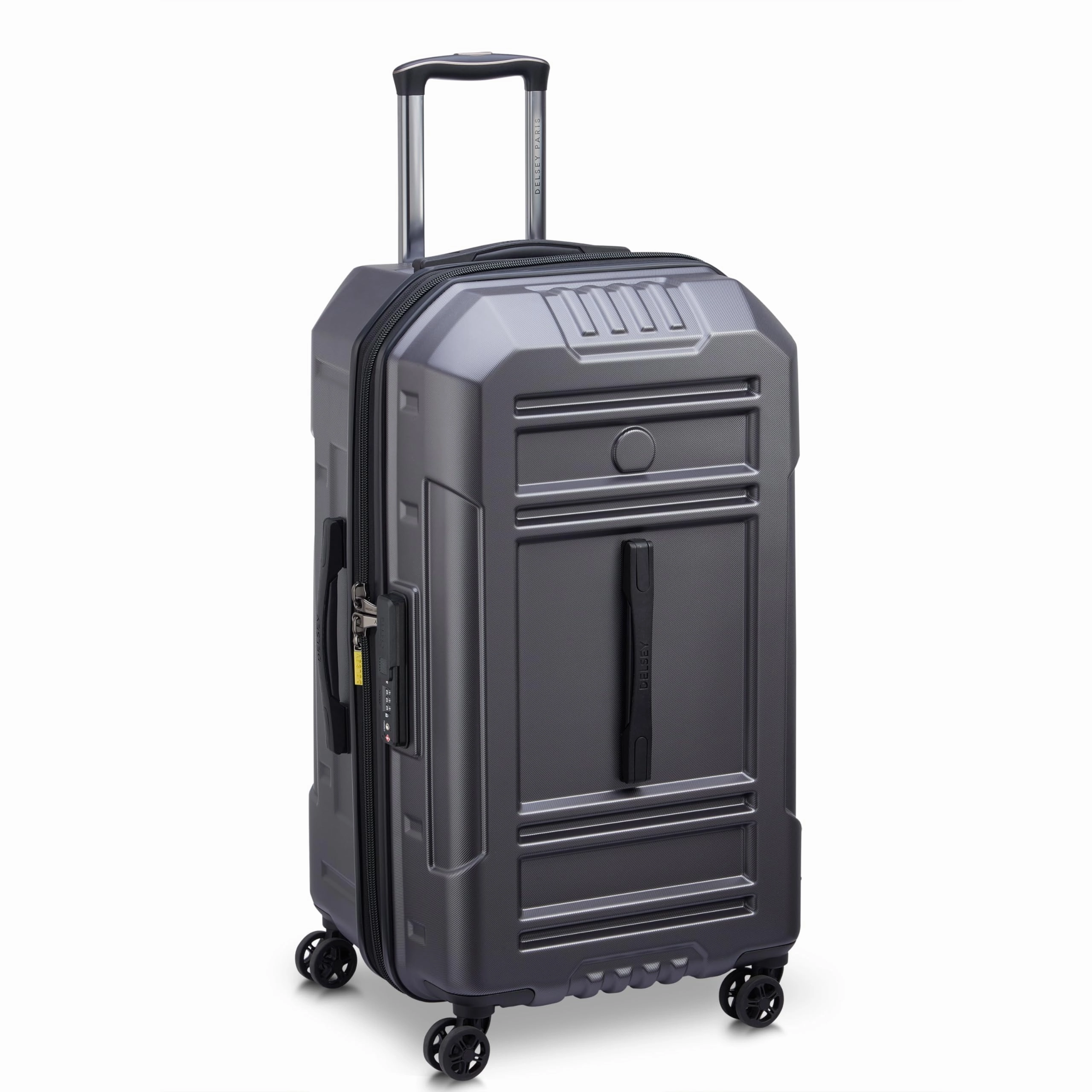DELSEY Paris Rempart Hardside Expandable Luggage Trunk with Spinner Wheels (Checked Medium Trunk 26 Inch)
