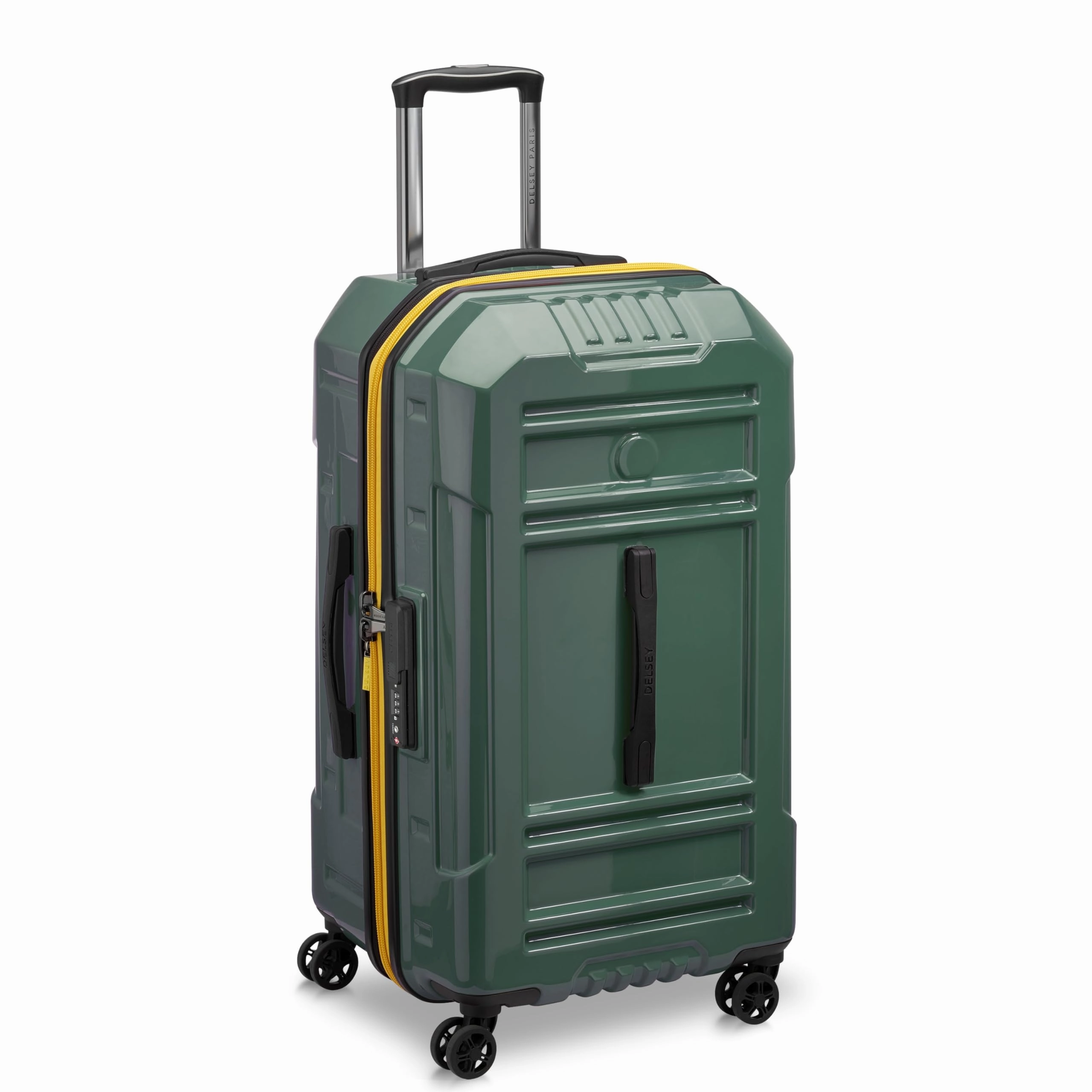 DELSEY Paris Rempart Hardside Expandable Luggage Trunk with Spinner Wheels (Checked Medium Trunk 26 Inch)