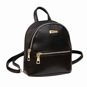 Donalworld Girl Floral School Bag Travel Cute Pu Leather Mini Backpack S Black3