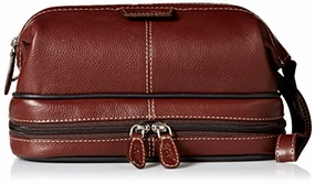 Dopp Men'S Country Saddle Travel Kit With Bonus Items-Leather, Brown