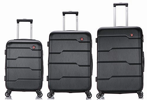Dukap Rodez Lightweight Hardside 3 Piece Set 20''/24''/28'' Black