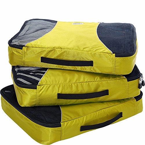 eBags Large Packing Cubes for Travel - 3pc Set - (Canary)