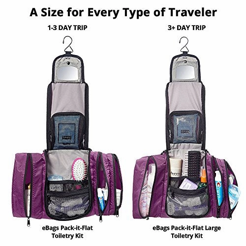 eBags Pack-it-Flat Large Hanging Toiletry Bag and Kit - (Eggplant)