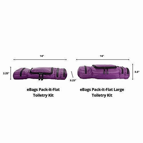 eBags Pack-it-Flat Large Hanging Toiletry Bag and Kit - (Eggplant)